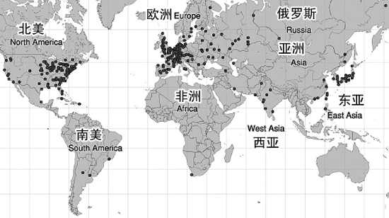 全球各地主要核电站分布