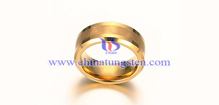 tungsten alloy scan gold ring picture