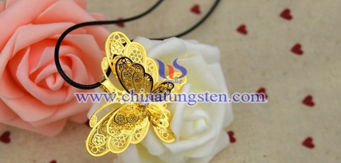 gold plated tungsten alloy butterfly pendant picture