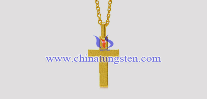 gold plated tungsten alloy cross pendant picture