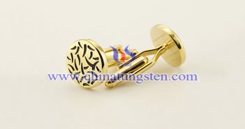 gold plated tungsten alloy cufflink picture