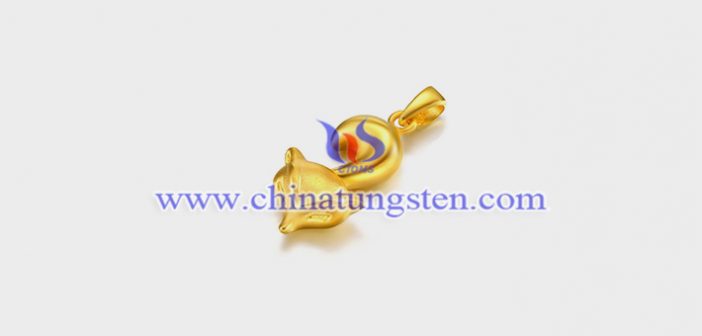 gold plated tungsten alloy fox pendant picture