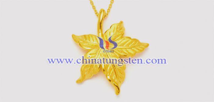 gold plated tungsten alloy leaf pendant picture