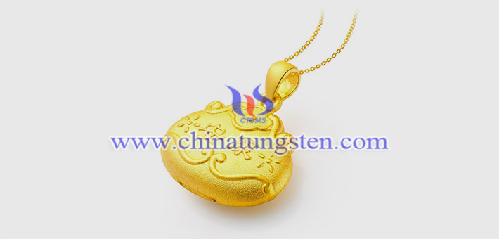 gold plated tungsten alloy longevity lock pendant picture
