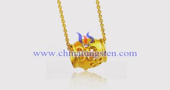 gold plated tungsten alloy lucky bead pendant picture