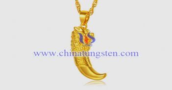 gold plated tungsten alloy wolf tooth pendant picture