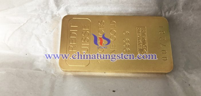 tungsten gold plated ingot picture
