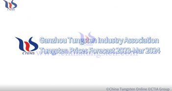Ganzhou Tungsten Industry Association Tungsten Prices Forecast Mar 2024