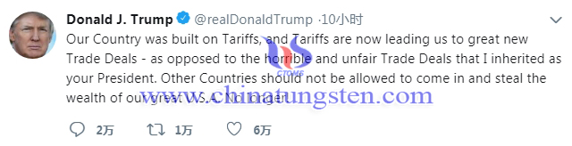 特朗普推特：利用关税引导新的贸易协定
