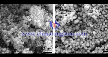 醇溶剂为乙醇时不同时间下氧化钨纳米球粒子的SEM形貌照片