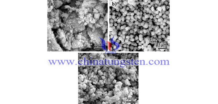 醇溶剂为乙醇时不同溶液浓度下透明隔热材料用氧化钨纳米球粒子的SEM形貌照片