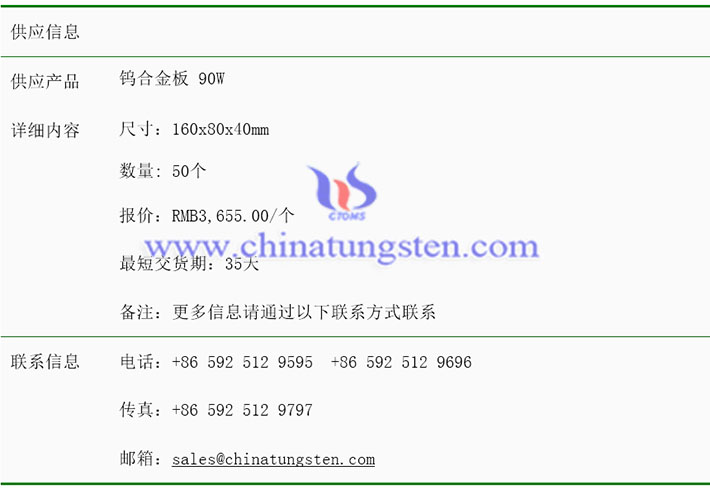 tungsten alloy plate price image