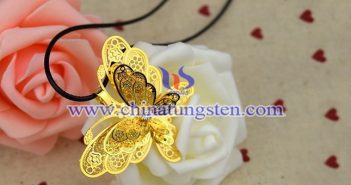 gold plated tungsten alloy butterfly pendant picture